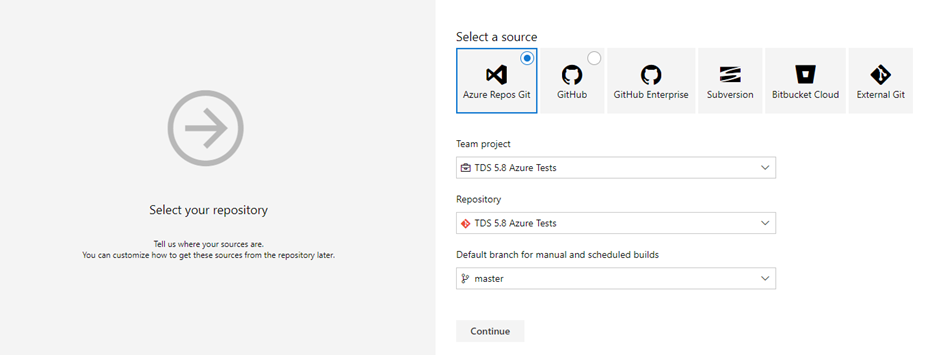Window to Select Repository